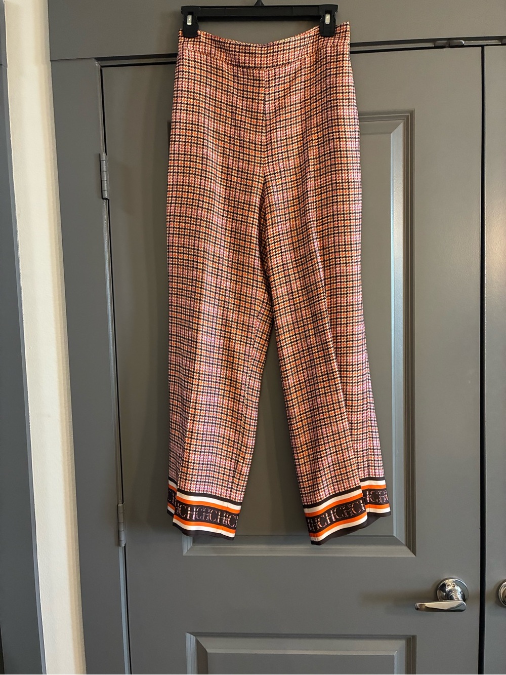 CH Carolina Herrera Pink, Orange, Chocolate Pants With CH Logo